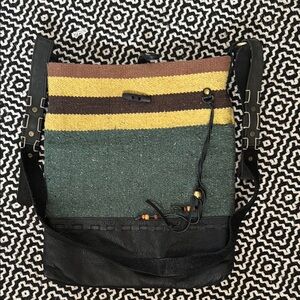 Textile woven crossbody bag
